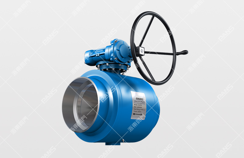 Worm gear fixed fully welded ball valve